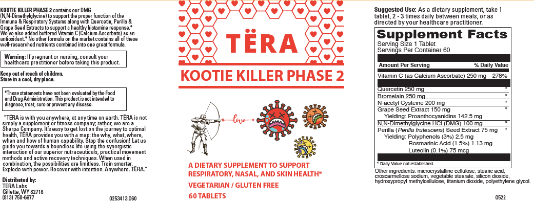 Tera labs kootie killer phase 2 immune support supplement facts